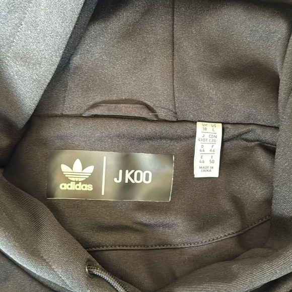 Adidas X J KOO Women’s L Hoodie Black Hi Low - Picture 3 of 4